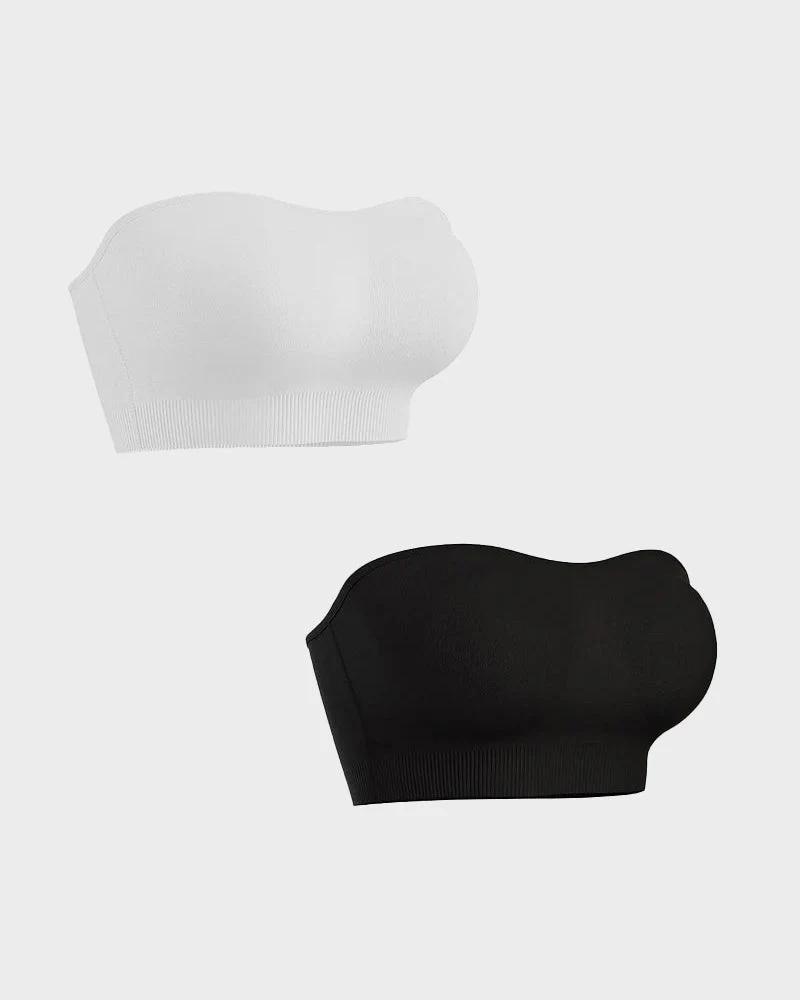 Wireless Strapless Bandeau Bra with Anti‑Slip Silicone Support