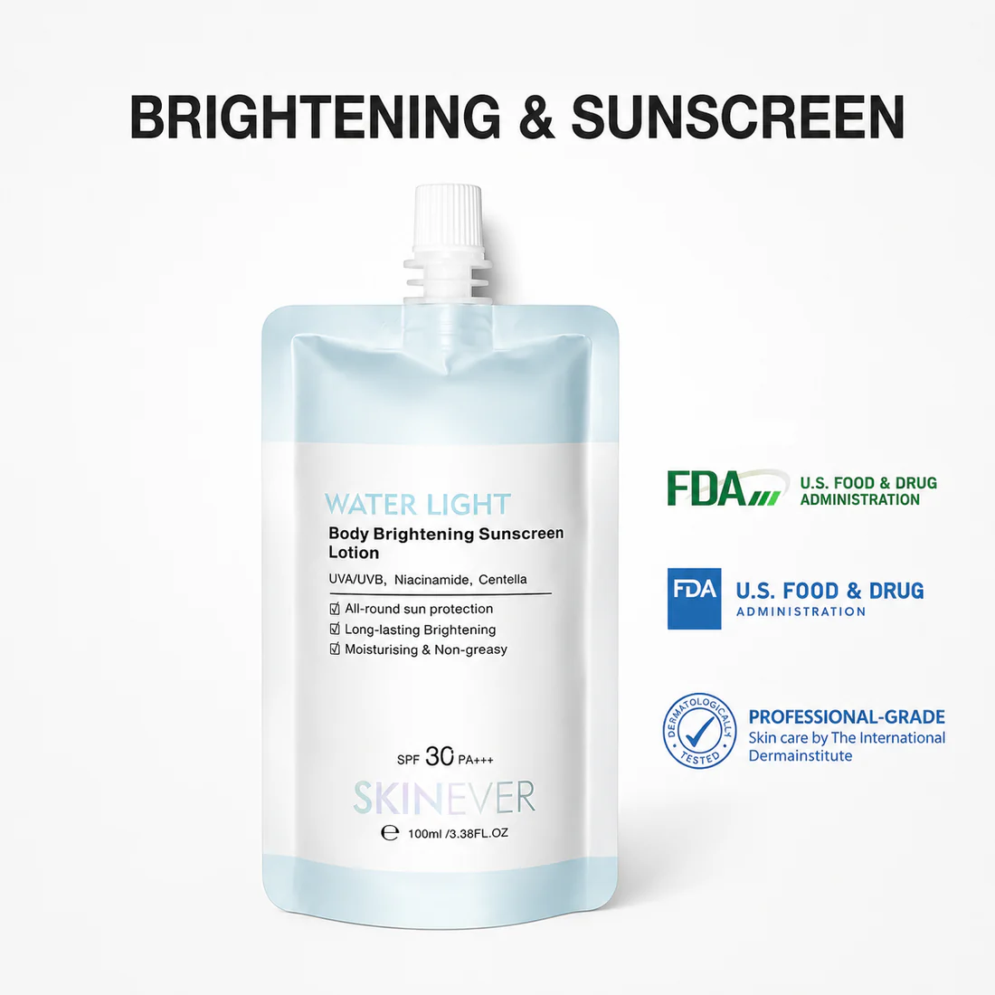Niacinamide + Vitamin C Water-Light Glow Sunscreen ☀️🌿 (Protects Against UV Rays While Enhancing Your Natural Glow) 💧 No White Cast • Non-Greasy • Lightweight Comfort All Day✨